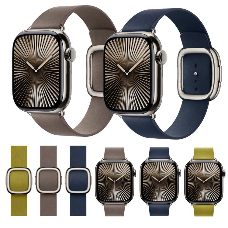 For Apple Watch 42mm / 41mm / 40mm / 38mm Modern Style Leather Watch Band(Dark Blue) - Watch Bands by PMC TechLife | Online Shopping South Africa | PMC TechLife | Buy Now Pay Later Mobicred