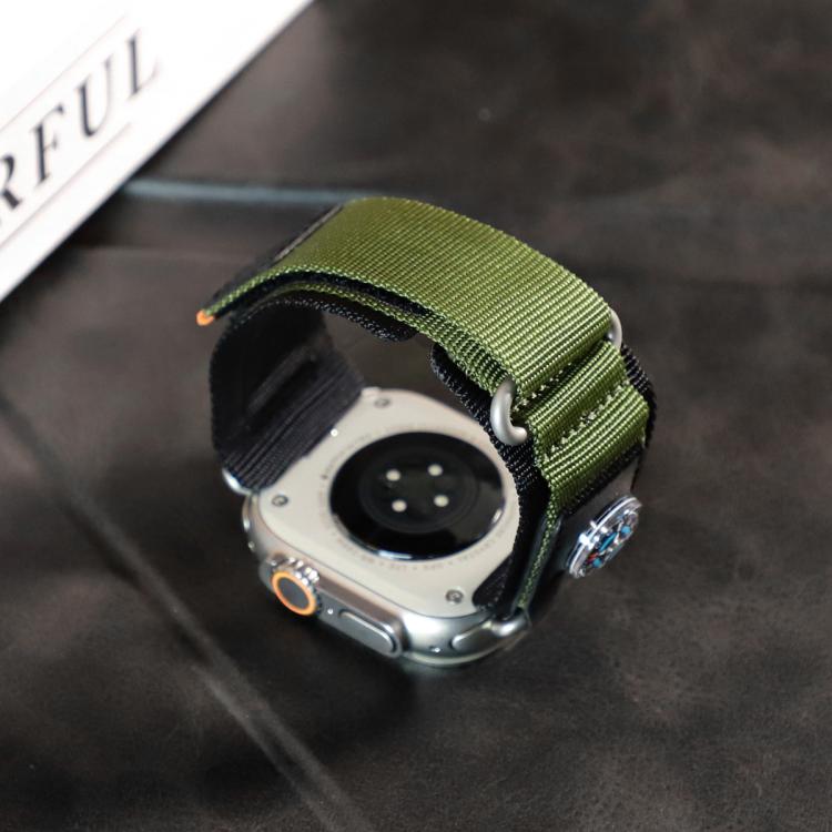 For Apple Watch 46mm / 49mm / 45mm / 44mm Compass Nylon Loop Watch Band(Black Army Green) - free shipping - PMc TechLife - Order now!