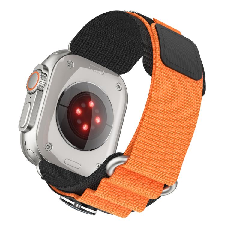For Apple Watch 42mm / 41mm / 40mm / 38mm Compass Nylon Loop Watch Band(Black Orange) - free shipping - PMc TechLife - Order now!