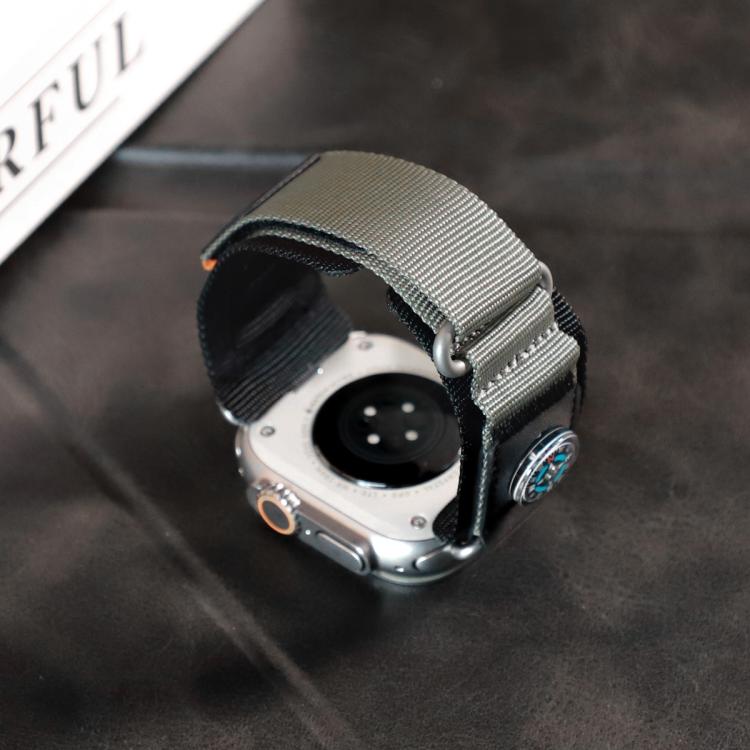 For Apple Watch 42mm / 41mm / 40mm / 38mm Compass Nylon Loop Watch Band(Black Grey) - free shipping - PMc TechLife - Order now!