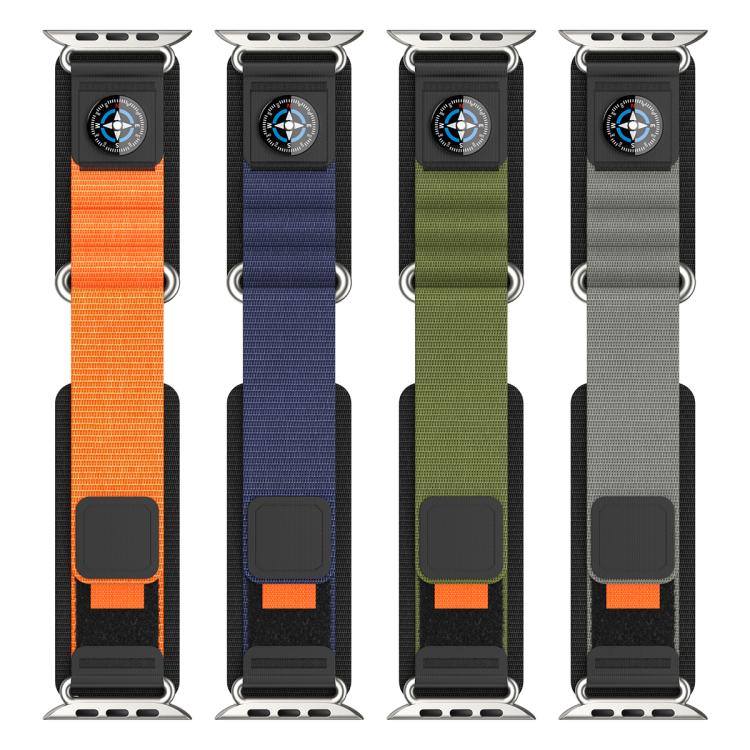 For Apple Watch 42mm / 41mm / 40mm / 38mm Compass Nylon Loop Watch Band(Black Grey) - free shipping - PMc TechLife - Order now!