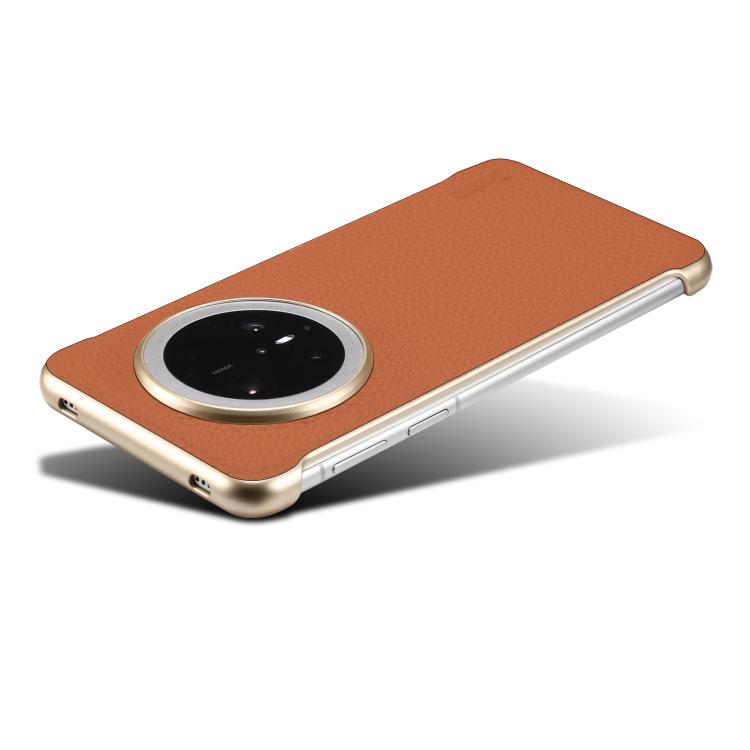 For Huawei Mate 60 Pro Denior A20 Genuine Leather Litchi Texture MagSafe Frameless Phone Case(Brown) - free shipping - PMc TechLife - Order now!