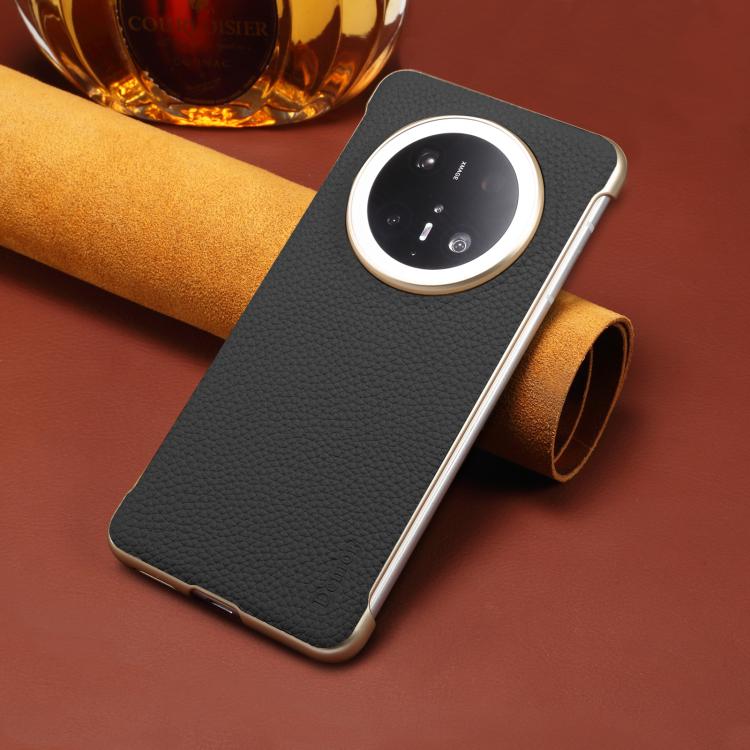 For Huawei Mate 70 Pro Denior A20 Genuine Leather Litchi Texture MagSafe Frameless Phone Case(Black) - free shipping - PMc TechLife - Order now!