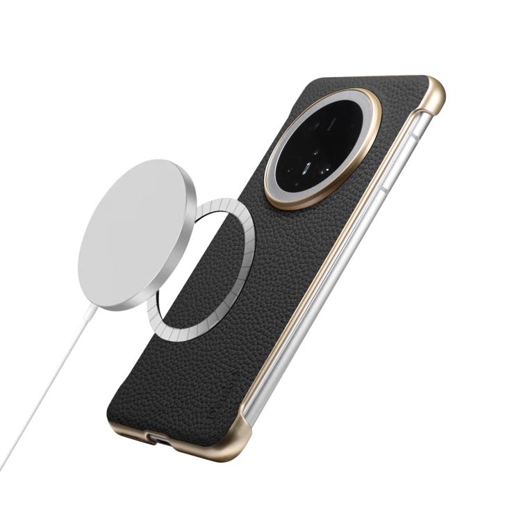 For Huawei Mate 70 Pro Denior A20 Genuine Leather Litchi Texture MagSafe Frameless Phone Case(Black) - free shipping - PMc TechLife - Order now!