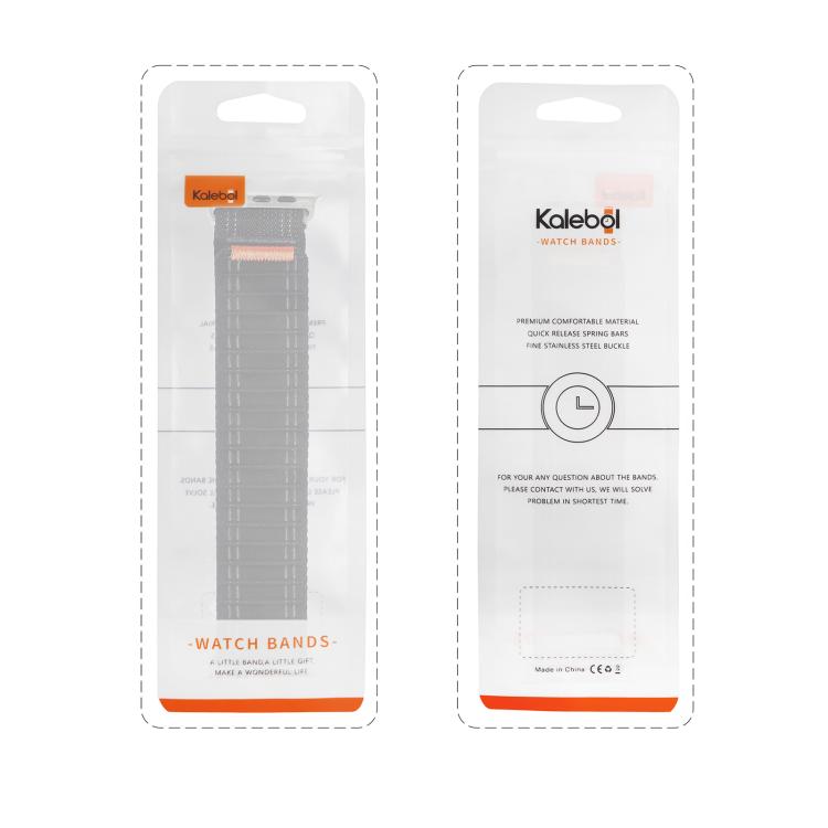 For Apple Watch 46mm / 49mm / 45mm / 44mm Kalebol Ocean Wave Nylon Strap(Pink White) - Watch Bands by Kalebol | Online Shopping South Africa | PMC TechLife | Buy Now Pay Later Mobicred