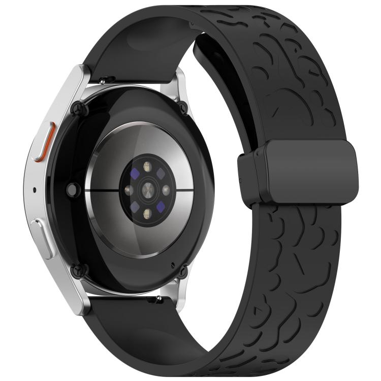 20mm Kalebol Universal Leopard Print Magnetic Folding Buckle Silicone Strap(Black) - free shipping - PMc TechLife - Order now!