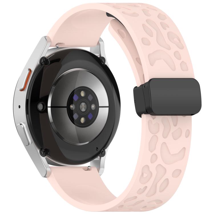 22mm Kalebol Universal Leopard Print Magnetic Folding Buckle Silicone Strap(Pink) - free shipping - PMc TechLife - Order now!