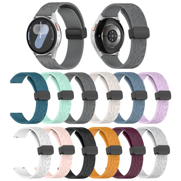 18mm Kalebol Universal Leopard Print Magnetic Folding Buckle Silicone Strap(Wine Red) - 22mm Bands by Kalebol | Online Shopping South Africa | PMc TechLife | Buy Now Pay Later Mobicred