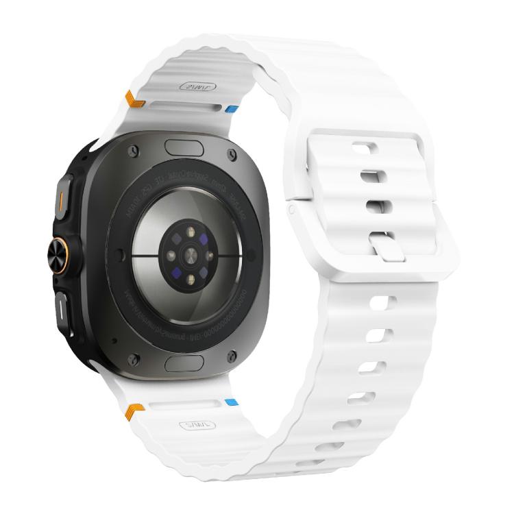 For Samsung Galaxy Watch Ultra 47mm / Ultra 2025 Kalebol Wave Stitching Silicone Strap(White) - free shipping - PMC TechLife - Order now!