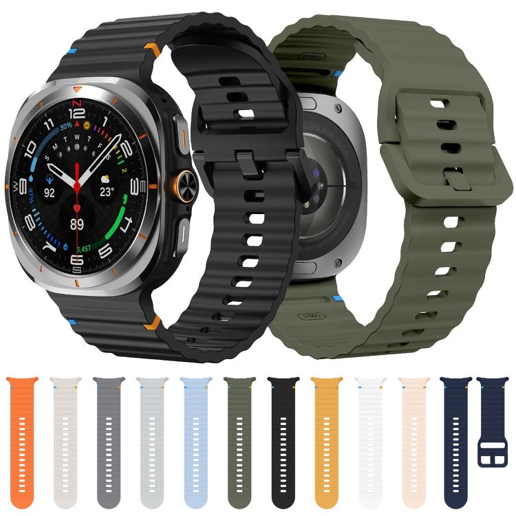 For Samsung Galaxy Watch Ultra 47mm / Ultra 2025 Kalebol Wave Stitching Silicone Strap(Space Grey) - free shipping - PMC TechLife - Order now!