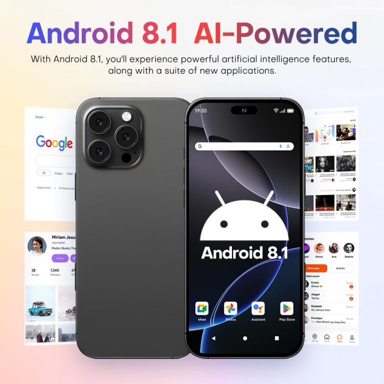 A88 / i16 Pro Max, 2GB+16GB, 6.6 inch Android 8.1 MTK6580A Quad Core, OTG, Network: 3G, Dual SIM, Plug:EU Plug(Titanium White) - free shipping - PMc TechLife - Order now!