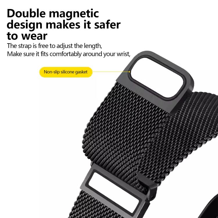 Kalebol 20mm Universal Loop Double Magnetic Buckle Milanese Strap(Silver) - free shipping - PMc TechLife - Order now!