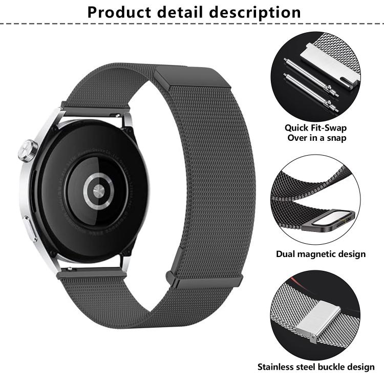 Kalebol 22mm Universal Loop Double Magnetic Buckle Milanese Strap(Starlight) - free shipping - PMc TechLife - Order now!