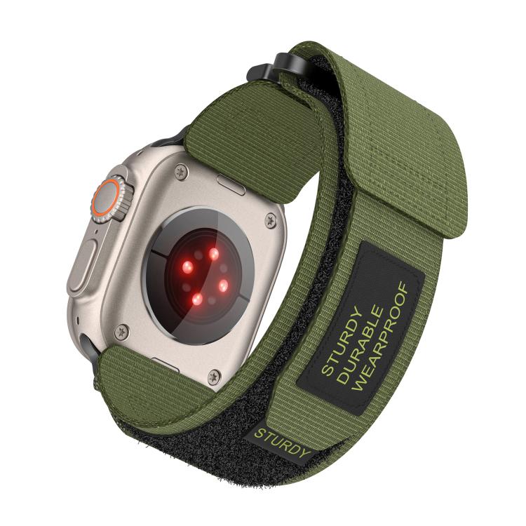 For Apple Watch 46mm / 49mm / 45mm / 44mm Kalebol Simple Two Section Nylon Strap(Army Green) - Watch Bands by Kalebol | Online Shopping South Africa | PMC TechLife | Buy Now Pay Later Mobicred