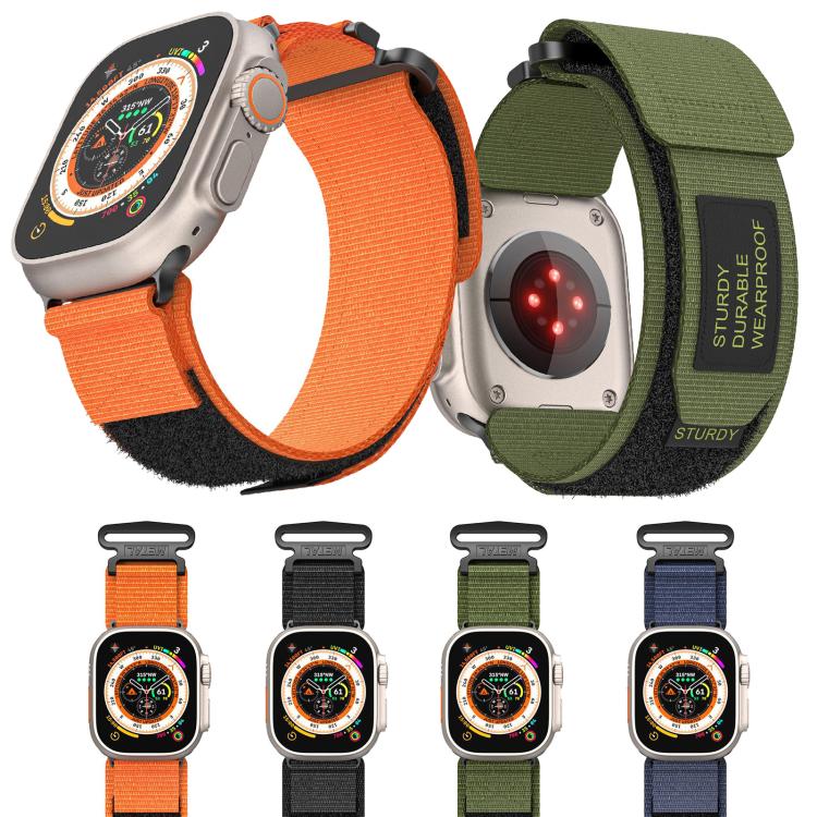 For Apple Watch 42mm / 41mm / 40mm / 38mm Kalebol Simple Two Section Nylon Strap(Black) - Watch Bands by Kalebol | Online Shopping South Africa | PMC TechLife | Buy Now Pay Later Mobicred