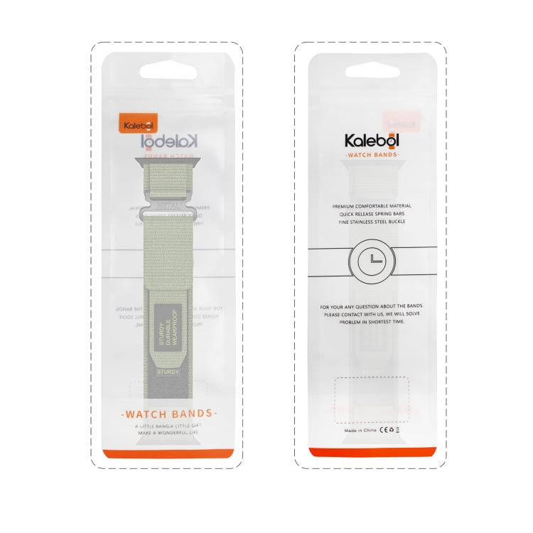 For Apple Watch 42mm / 41mm / 40mm / 38mm Kalebol Simple Two Section Nylon Strap(Black) - Watch Bands by Kalebol | Online Shopping South Africa | PMC TechLife | Buy Now Pay Later Mobicred