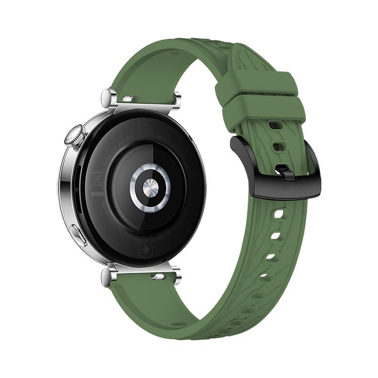Kalebol 18mm Universal Textured Silicone Black Buckle Strap(Spruce Green) - 18mm Bands by Kalebol | Online Shopping South Africa | PMc TechLife | Buy Now Pay Later Mobicred