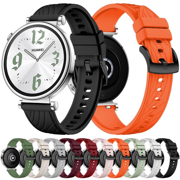 Kalebol 18mm Universal Textured Silicone Black Buckle Strap(White) - 18mm Bands by Kalebol | Online Shopping South Africa | PMc TechLife | Buy Now Pay Later Mobicred