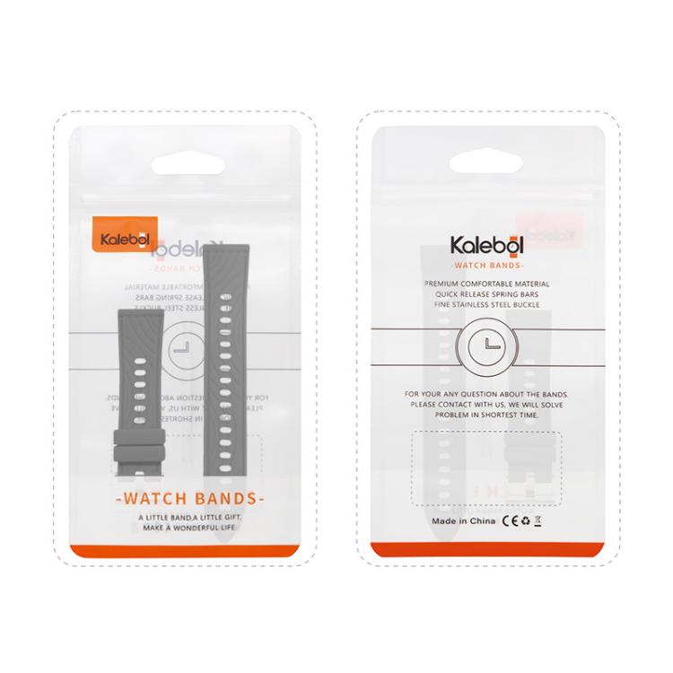 Kalebol 18mm Universal Textured Silicone Black Buckle Strap(White) - 18mm Bands by Kalebol | Online Shopping South Africa | PMc TechLife | Buy Now Pay Later Mobicred