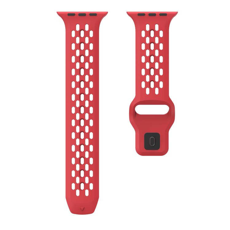 For Apple Watch 42mm / 41mm / 40mm / 38mm Kalebol Mesh Reverse Buckle Silicone Strap(Red) - Watch Bands by Kalebol | Online Shopping South Africa | PMC TechLife | Buy Now Pay Later Mobicred