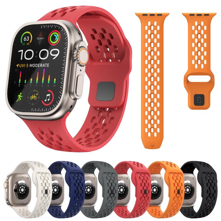 For Apple Watch 46mm / 49mm / 45mm / 44mm Kalebol Mesh Reverse Buckle Silicone Strap(Starlight) - Watch Bands by Kalebol | Online Shopping South Africa | PMC TechLife | Buy Now Pay Later Mobicred