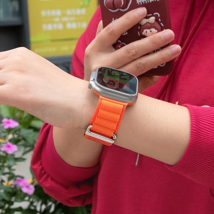 For Apple Watch 46mm / 49mm / 45mm / 44mm Kalebol Aline Nylon Loop Watch Band(Red+White) - Watch Bands by Kalebol | Online Shopping South Africa | PMC TechLife | Buy Now Pay Later Mobicred