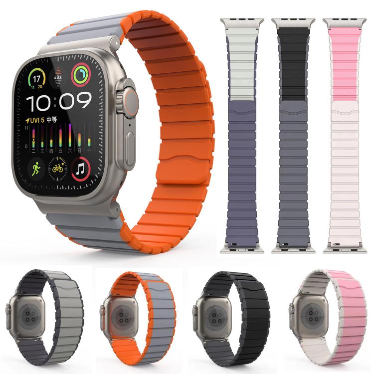 For Apple Watch 46mm / 49mm / 45mm / 44mm Kalebol Magnetic Silicone Strap(Grey) - Watch Bands by Kalebol | Online Shopping South Africa | PMC TechLife | Buy Now Pay Later Mobicred