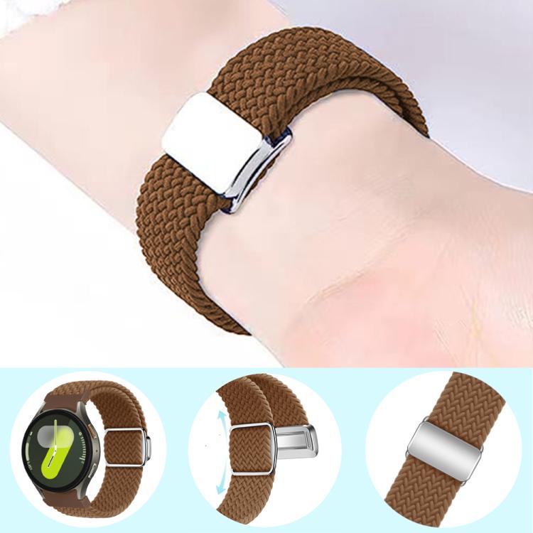 For Samsung Galaxy Watch 5 Pro / 6 / 7 Kalebol Button Braided Loop Magnetic Buckle Watch Band(Light Grey) - free shipping - PMc TechLife - Order now!