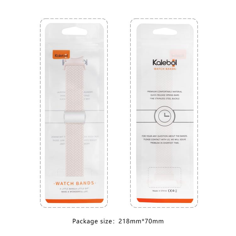 For Samsung Galaxy Watch 5 Pro / 6 / 7 Kalebol Button Braided Loop Magnetic Buckle Watch Band(Light Grey) - free shipping - PMc TechLife - Order now!