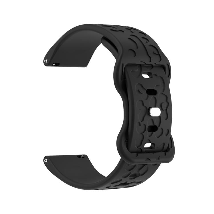 20mm Kalebol Leopard Print Butterfly Buckle Silicone Watch Band(Black) - free shipping - PMc TechLife - Order now!