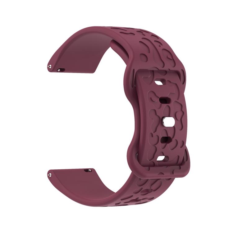 22mm Kalebol Leopard Print Butterfly Buckle Silicone Watch Band(Wine Red) - free shipping - PMc TechLife - Order now!