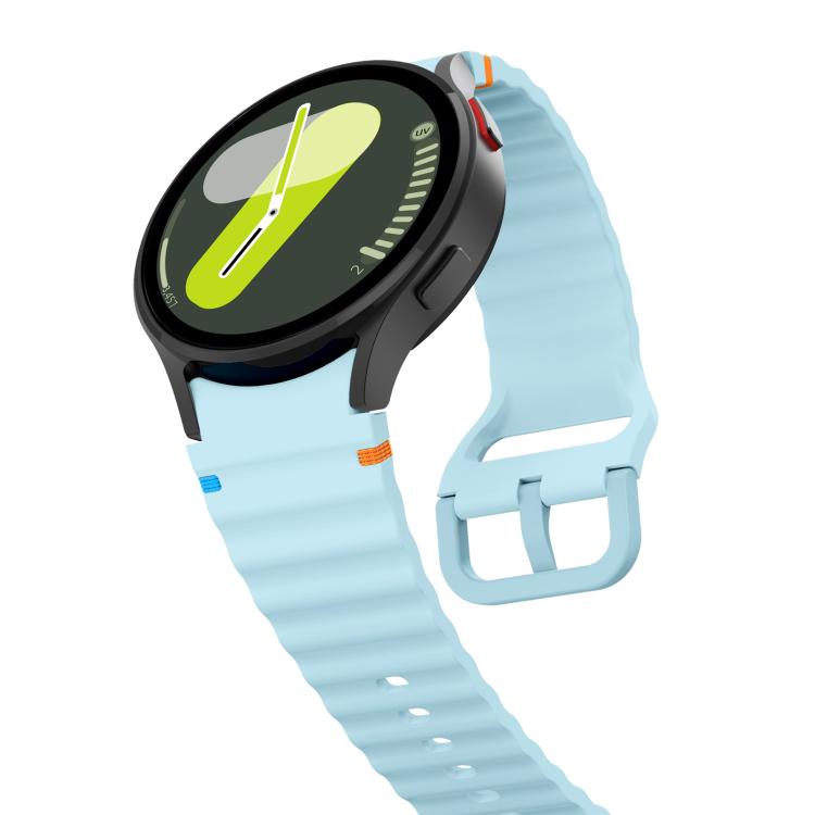 For Samsung Galaxy Watch 7  / 6 / 5 / 4 Kalebol Wave Stitching Silicone Watch Band(Light Blue) - free shipping - PMc TechLife - Order now!