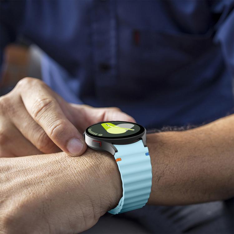 For Samsung Galaxy Watch 7  / 6 / 5 / 4 Kalebol Wave Stitching Silicone Watch Band(Light Blue) - free shipping - PMc TechLife - Order now!