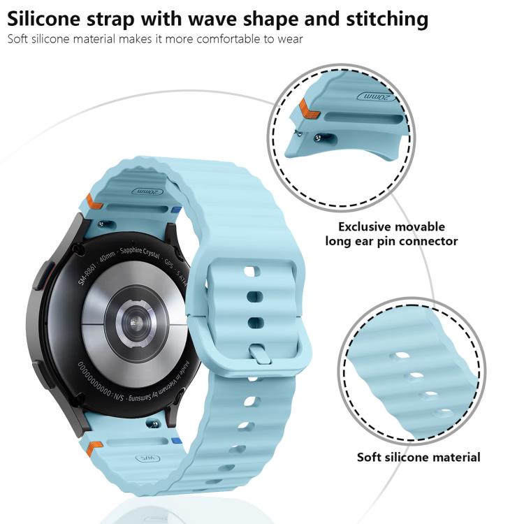 For Samsung Galaxy Watch 7  / 6 / 5 / 4 Kalebol Wave Stitching Silicone Watch Band(Starlight) - free shipping - PMc TechLife - Order now!