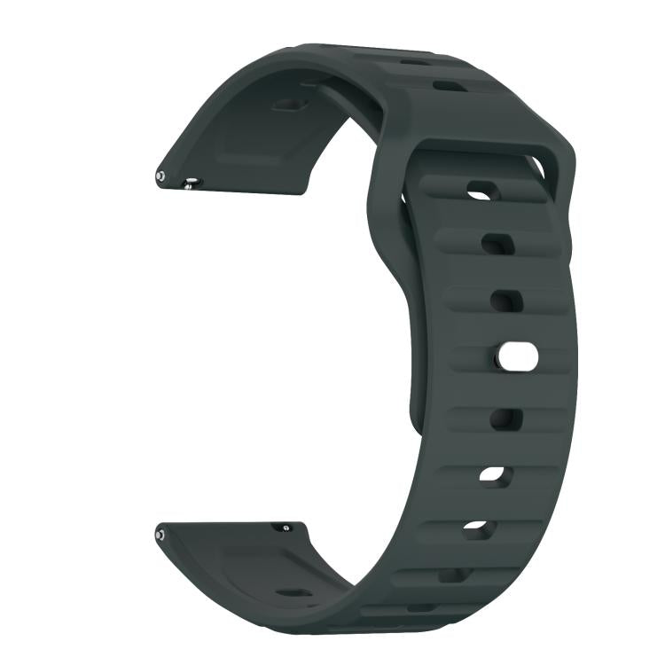 20mm Kalebol Wave Pattern Studded Buckle Silicone Watch Band(Dark Green) - free shipping - PMc TechLife - Order now!