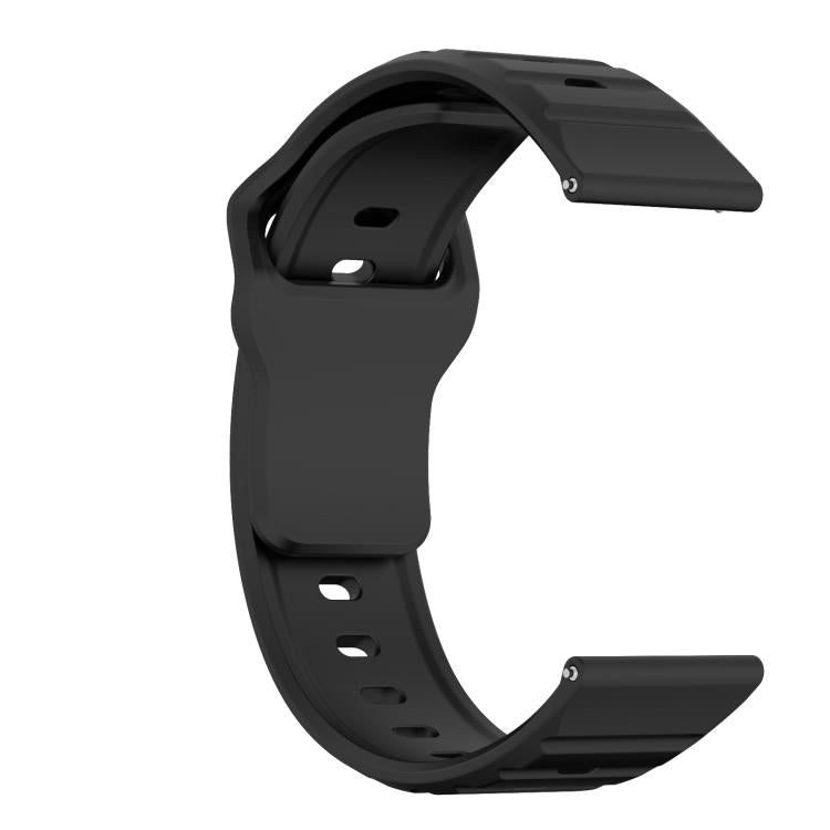 22mm Kalebol Wave Pattern Studded Buckle Silicone Watch Band(Black) - 22mm Bands by Kalebol | Online Shopping South Africa | PMc TechLife | Buy Now Pay Later Mobicred