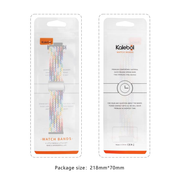 20mm Kalebol Nylon Braided Loop Magnetic Buckle Watch Band(Orange) - 20mm Bands by Kalebol | Online Shopping South Africa | PMc TechLife | Buy Now Pay Later Mobicred
