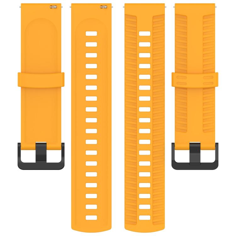 20mm Kalebol Black Buckle Tire Pattern Silicone Watch Band(Yellow) - free shipping - PMc TechLife - Order now!