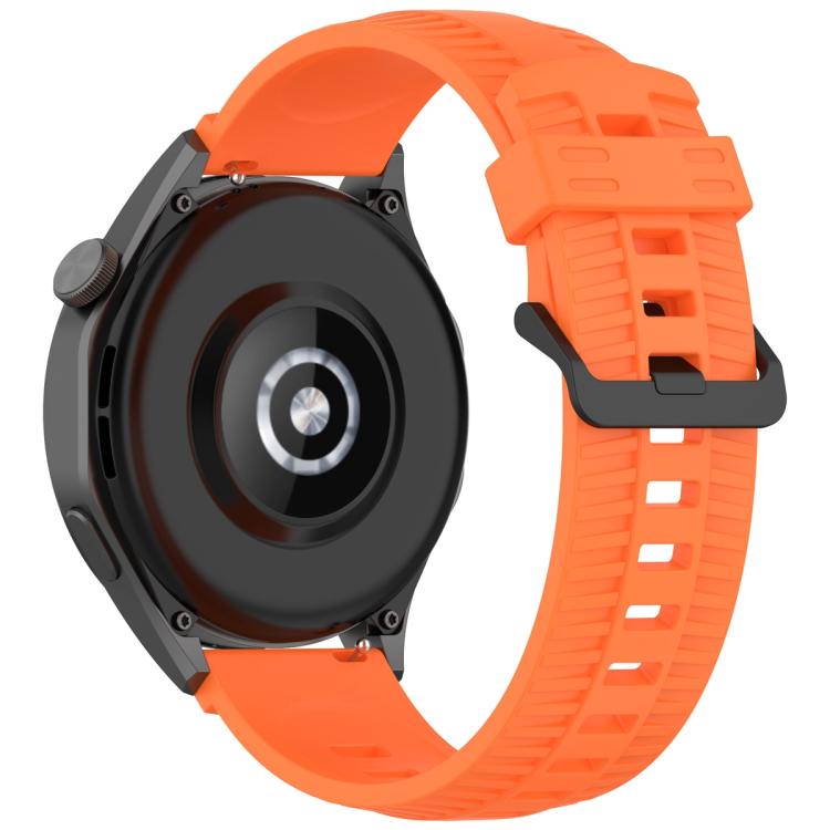 22mm Kalebol Black Buckle Tire Pattern Silicone Watch Band(Orange) - free shipping - PMc TechLife - Order now!