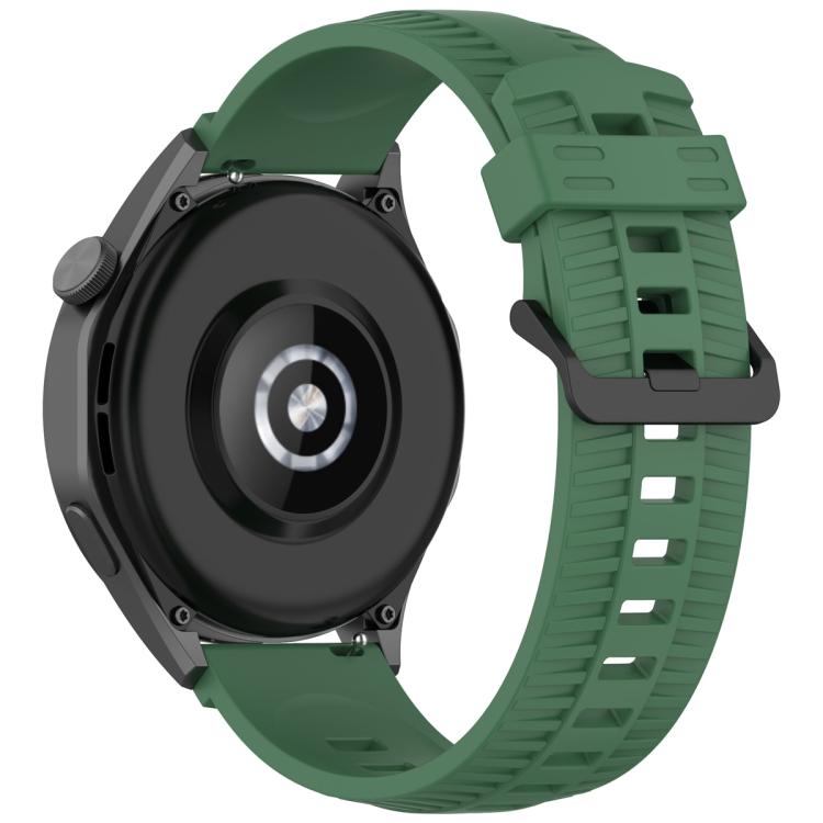22mm Kalebol Black Buckle Tire Pattern Silicone Watch Band(Army Green) - free shipping - PMc TechLife - Order now!