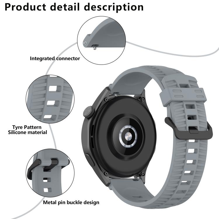 20mm Kalebol Black Buckle Tire Pattern Silicone Watch Band(Wine Red) - free shipping - PMc TechLife - Order now!