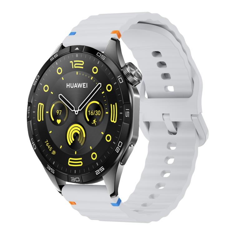 20mm Kalebol Wave Stitch Silicone Watch Band(Light Grey) - 20mm Bands by Kalebol | Online Shopping South Africa | PMc TechLife | Buy Now Pay Later Mobicred