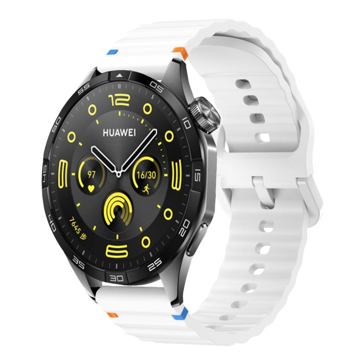 22mm Kalebol Wave Stitch Silicone Watch Band(White) - 22mm Bands by Kalebol | Online Shopping South Africa | PMc TechLife | Buy Now Pay Later Mobicred