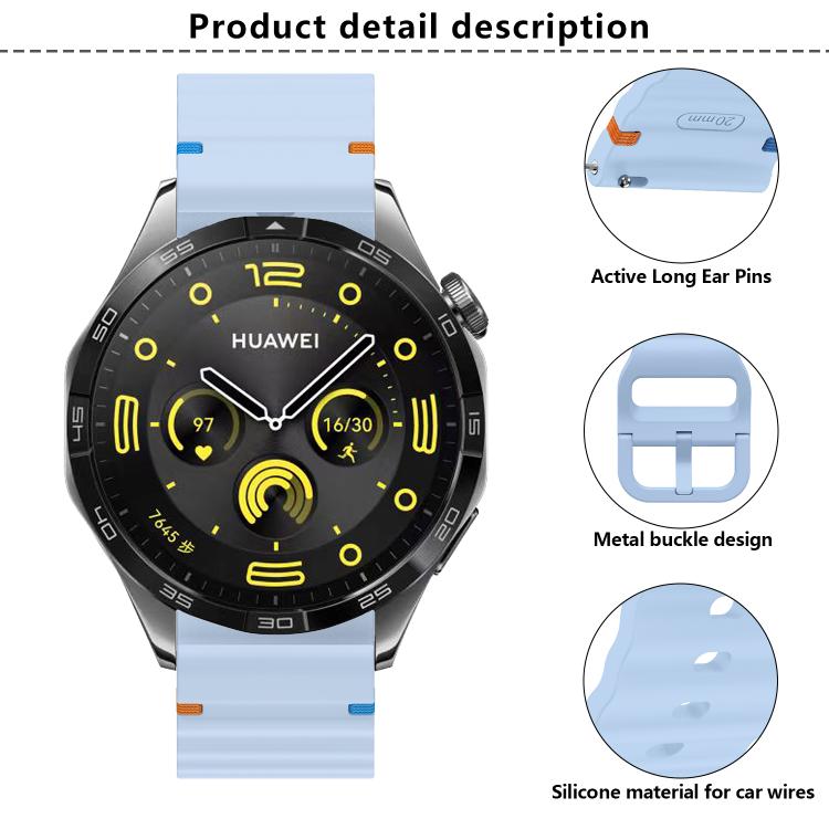 22mm Kalebol Wave Stitch Silicone Watch Band(White) - 22mm Bands by Kalebol | Online Shopping South Africa | PMc TechLife | Buy Now Pay Later Mobicred