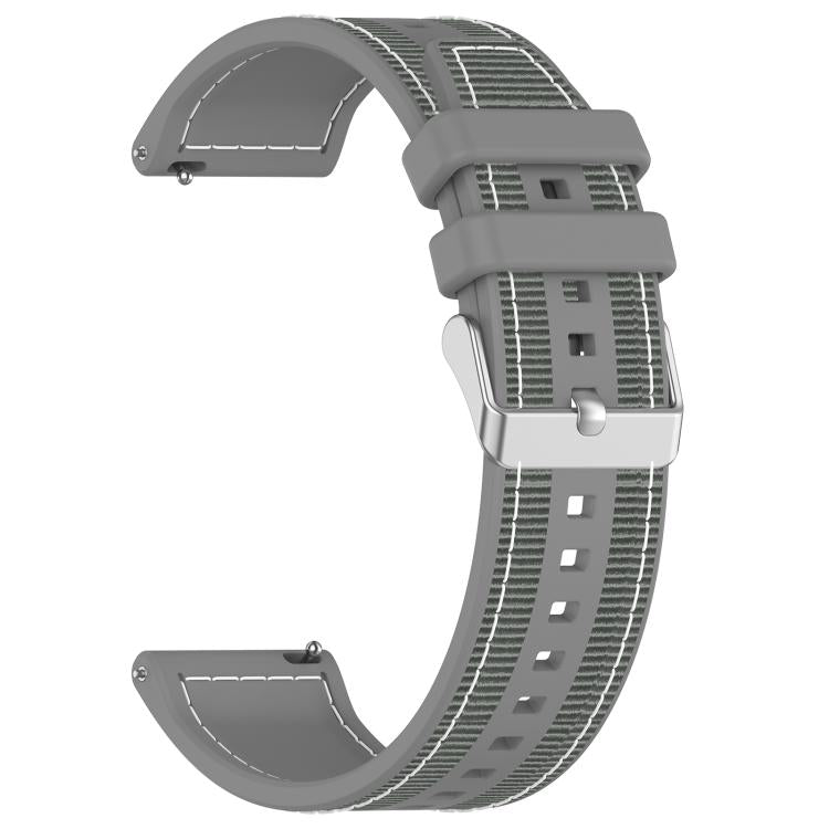 22mm Kalebol Ordinary Silver Buckle Hybrid Nylon Braid Silicone Watch Band(Grey) - free shipping - PMc TechLife - Order now!