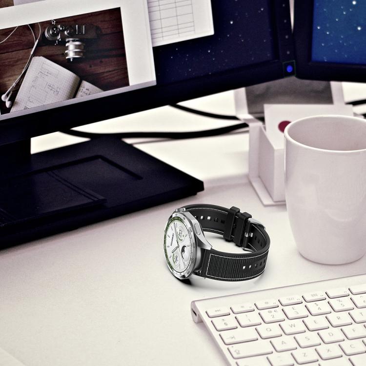 22mm Kalebol Ordinary Silver Buckle Hybrid Nylon Braid Silicone Watch Band(Grey) - free shipping - PMc TechLife - Order now!