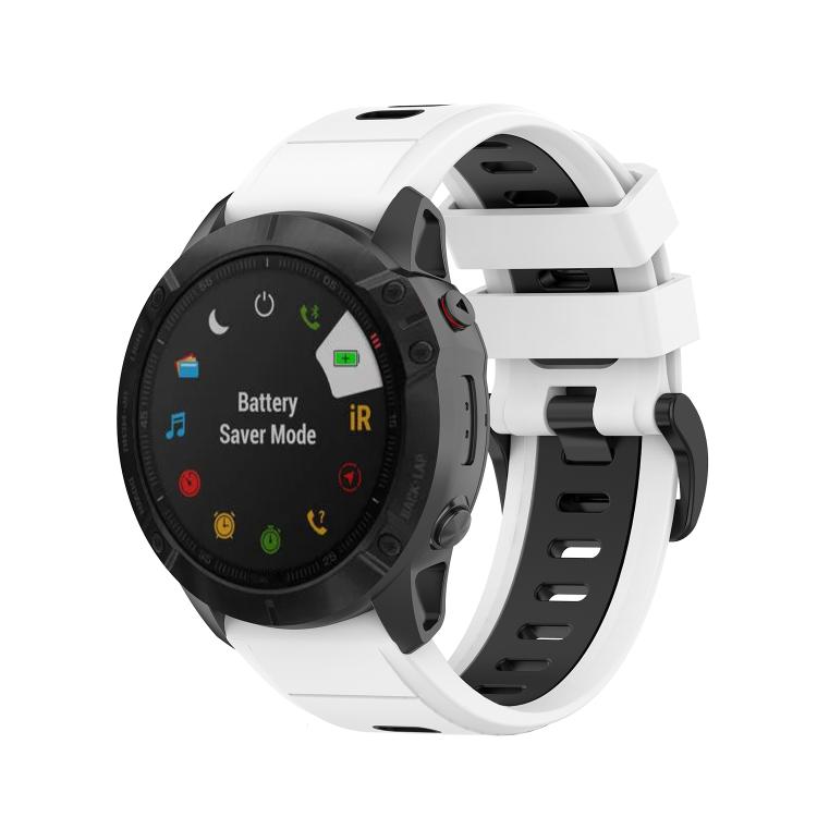 For Garmin QuickFit 20mm Kalebol Two-color Silicone Watch Band(White Black) - free shipping - PMc TechLife - Order now!