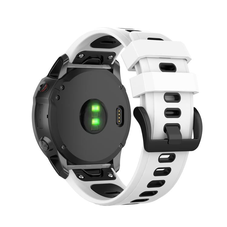 For Garmin QuickFit 20mm Kalebol Two-color Silicone Watch Band(White Black) - free shipping - PMc TechLife - Order now!