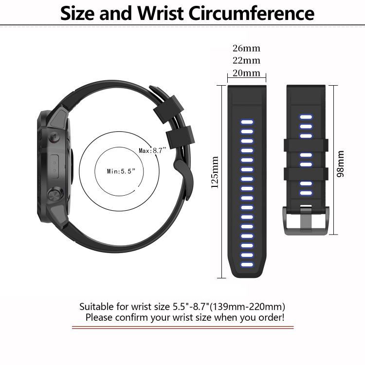 For Garmin QuickFit 20mm Kalebol Two-color Silicone Watch Band(White Black) - free shipping - PMc TechLife - Order now!