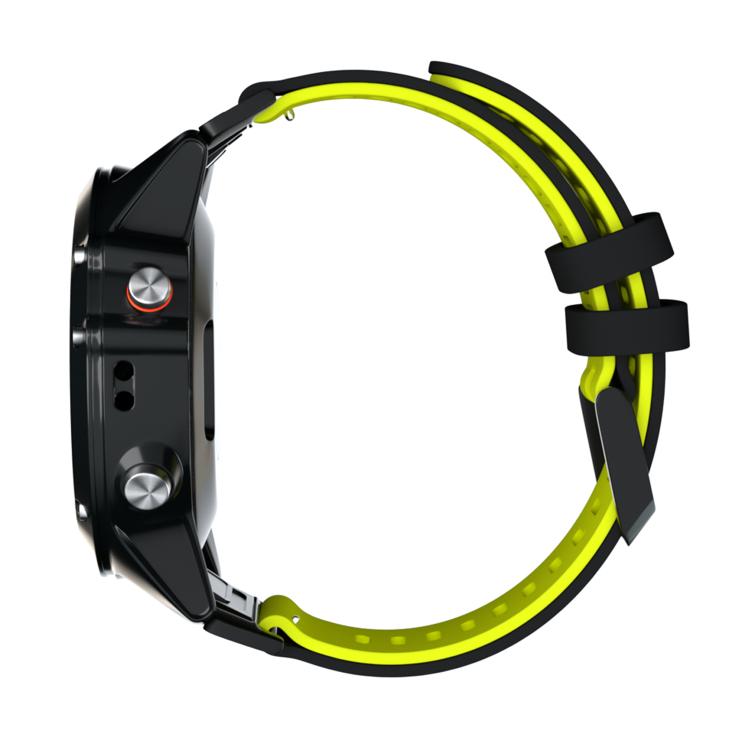 For Garmin QuickFit 26mm Kalebol Two-layer Silicone Watch Band(Black Yellow) - free shipping - PMc TechLife - Order now!